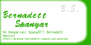 bernadett spanyar business card